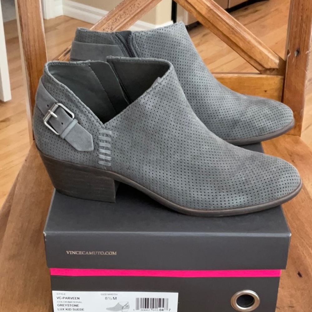 Vince Camuto, VC-Parveen greystone suede ankle boots